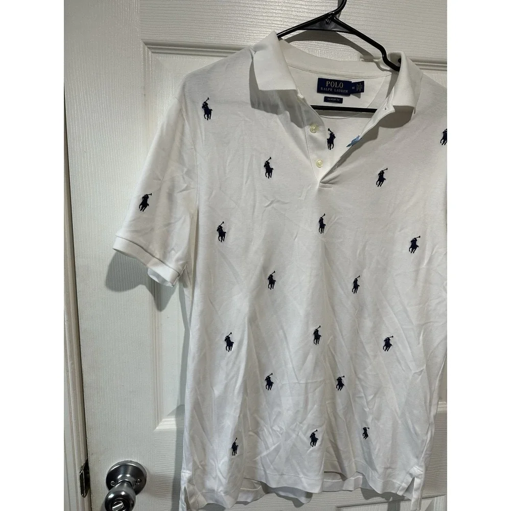 Polo Ralph Lauren Classic Fit Multi-pony Polo - White -‎ Size: M